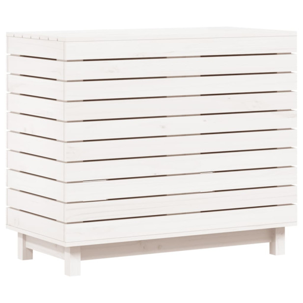 Fehér tömör fenyőfa szennyeskosár 88,5x44x76 cm - utánvéttel vagy ingyenes szállítással