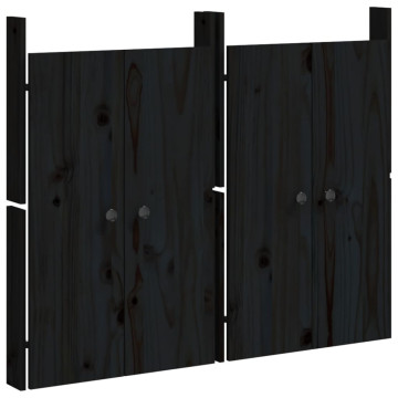 2 db fekete tömör fenyőfa kültéri konyhaszekrény ajtó 50x9x82cm - utánvéttel vagy ingyenes szállítással