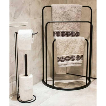 Bathroom Solutions fekete fém álló törülközőtartó 49,5 x 75 cm - utánvéttel vagy ingyenes szállítással