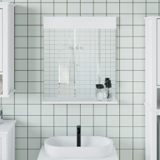 BERG fehér tömör fa fürdőszobatükör polccal 60 x 12 x 70 cm - utánvéttel vagy ingyenes szállítással