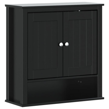 BERG fekete tömör fa fürdőszobai faliszekrény 69,5x27x71,5 cm - utánvéttel vagy ingyenes szállítással