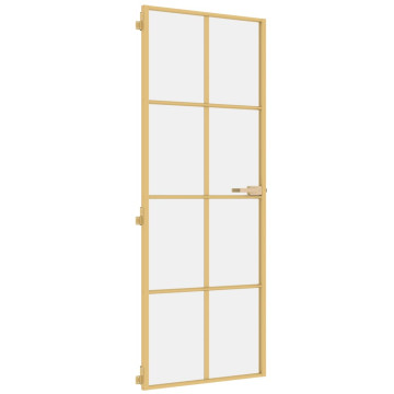 Arany edzett üveg és alumínium vékony beltéri ajtó 76x201,5 cm - utánvéttel vagy ingyenes szállítással