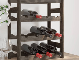 Szürke tömör fenyőfa bortartó 16 palackhoz - utánvéttel vagy ingyenes szállítással