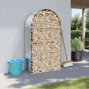 Ezüstszínű horganyzott acél rönktartó 120 x 45 x 210 cm - utánvéttel vagy ingyenes szállítással