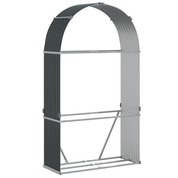 Antracitszürke horganyzott acél rönktartó 120 x 45 x 210 cm - utánvéttel vagy ingyenes szállítással