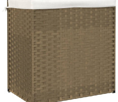 Polyrattan szennyeskosár 2 rekesszel 53x33x57 cm - utánvéttel vagy ingyenes szállítással