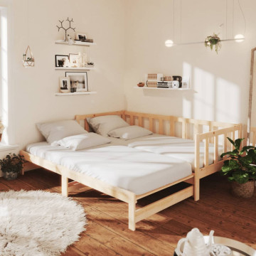 Tömör fenyőfa kihúzható kanapéágy 90 x 200 cm - utánvéttel vagy ingyenes szállítással