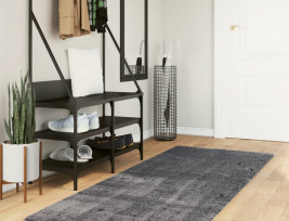 Antracitszürke rövid szálú puha és mosható szőnyeg 80 x 200 cm - utánvéttel vagy ingyenes szállítással