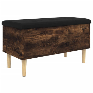 Füstös tölgy színű szerelt fa tárolópad 82x42x46 cm - utánvéttel vagy ingyenes szállítással