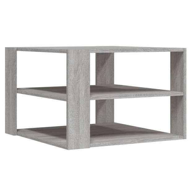 Szürke sonoma színű szerelt fa dohányzóasztal 59,5x59,5x40 cm - utánvéttel vagy ingyenes szállítással