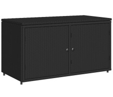 Fekete polyrattan kerti tárolószekrény 110 x 55 x 60,5 cm - utánvéttel vagy ingyenes szállítással