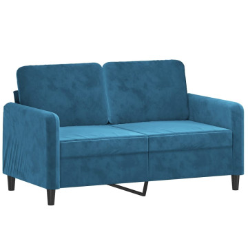 Kétszemélyes kék bársony kanapé 120 cm - utánvéttel vagy ingyenes szállítással
