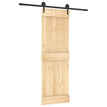 Tömör fenyőfa tolóajtó fémszerelék szettel 70 x 210 cm - utánvéttel vagy ingyenes szállítással