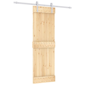Tömör fenyőfa tolóajtó fémszerelék szettel 70 x 210 cm - utánvéttel vagy ingyenes szállítással