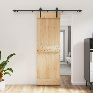 Tömör fenyőfa tolóajtó fémszerelék szettel 70 x 210 cm - utánvéttel vagy ingyenes szállítással