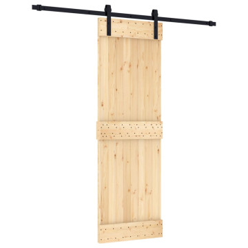 Tömör fenyőfa tolóajtó fémszerelék szettel 70 x 210 cm - utánvéttel vagy ingyenes szállítással