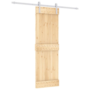 Tömör fenyőfa tolóajtó fémszerelék szettel 70 x 210 cm - utánvéttel vagy ingyenes szállítással