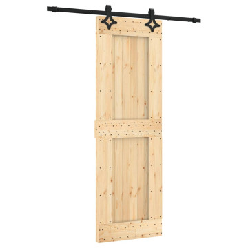 Tömör fenyőfa tolóajtó fémszerelék szettel 70 x 210 cm - utánvéttel vagy ingyenes szállítással