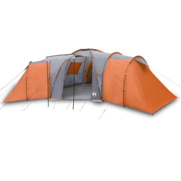 185T Taffeta 12-személyes szürke-narancs sátor 840x720x200 cm - utánvéttel vagy ingyenes szállítással