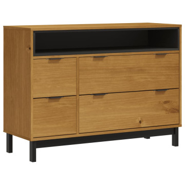 FLAM tömör fenyőfa fiókos szekrény 110 x 40 x 80 cm - utánvéttel vagy ingyenes szállítással