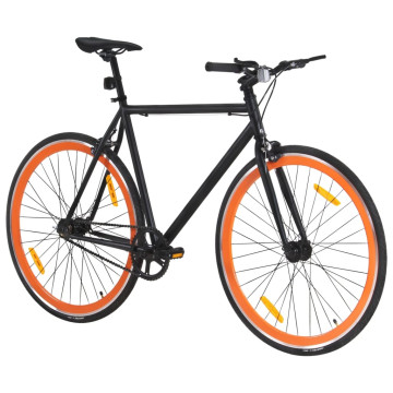 Fekete és narancssárga örökhajtós kerékpár 700c 55 cm - utánvéttel vagy ingyenes szállítással