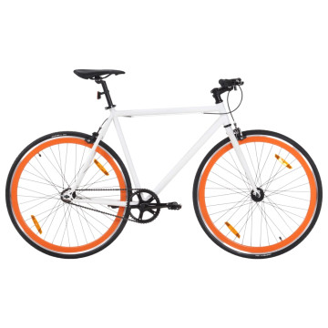 Fehér és narancssárga örökhajtós kerékpár 700c 59 cm - utánvéttel vagy ingyenes szállítással
