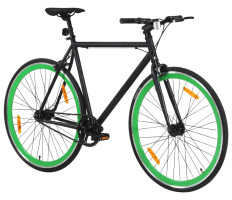 Fekete és zöld örökhajtós kerékpár 700c 55 cm - utánvéttel vagy ingyenes szállítással