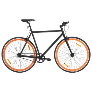 Fekete és narancssárga örökhajtós kerékpár 700c 59 cm - utánvéttel vagy ingyenes szállítással
