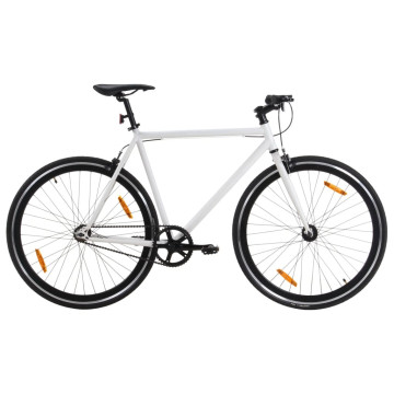 Fehér és fekete örökhajtós kerékpár 700c 59 cm - utánvéttel vagy ingyenes szállítással