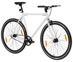 Fehér és fekete örökhajtós kerékpár 700c 59 cm - utánvéttel vagy ingyenes szállítással