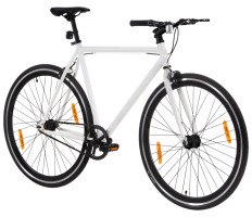 Fehér és fekete örökhajtós kerékpár 700c 55 cm - utánvéttel vagy ingyenes szállítással