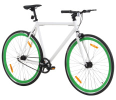 Fehér és zöld fix áttételes kerékpár 700c 51 cm - utánvéttel vagy ingyenes szállítással