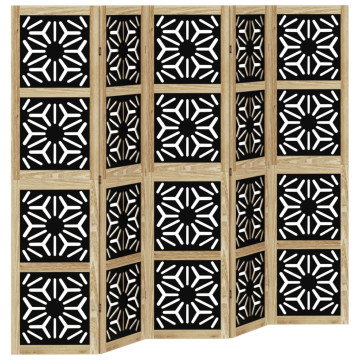 5 paneles barna és fekete tömör császárfa térelválasztó - utánvéttel vagy ingyenes szállítással