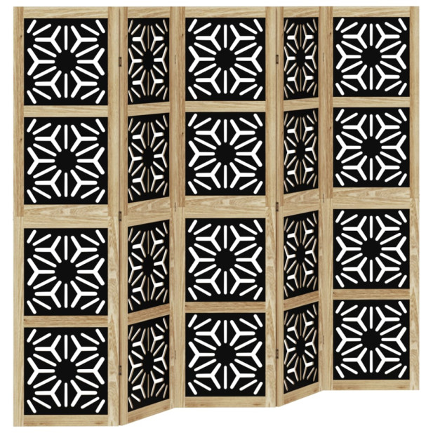 5 paneles barna és fekete tömör császárfa térelválasztó - utánvéttel vagy ingyenes szállítással