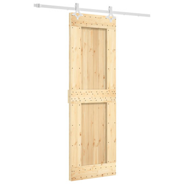 Tömör fenyőfa tolóajtó fémszerelék szettel 70 x 210 cm - utánvéttel vagy ingyenes szállítással