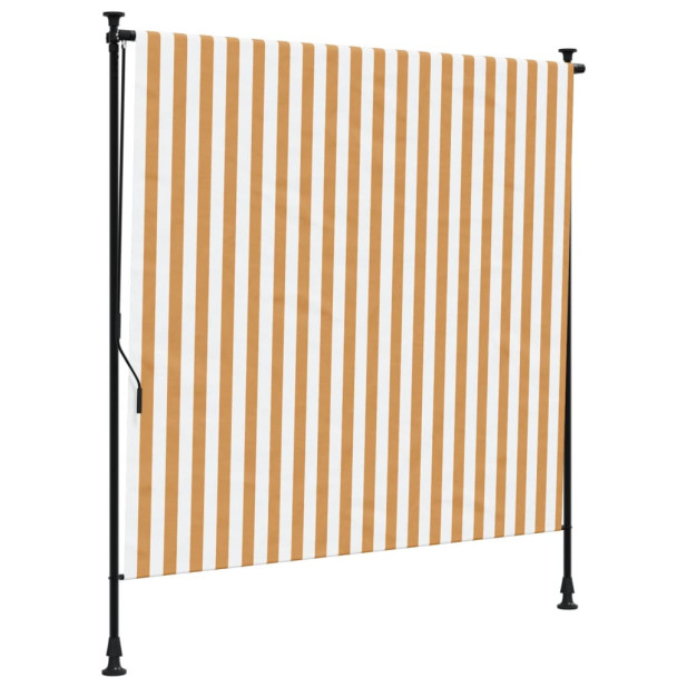 Narancssárga és fehér szövet és acél kültéri roló 200 x 270 cm - utánvéttel vagy ingyenes szállítással