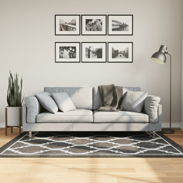 Fekete-fehér mosható csúszásgátló szőnyeg 120 x 180 cm - utánvéttel vagy ingyenes szállítással