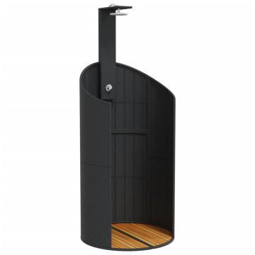 Fekete polyrattan és akácfa kültéri zuhanyzó 100x100x241,5 cm - utánvéttel vagy ingyenes szállítással