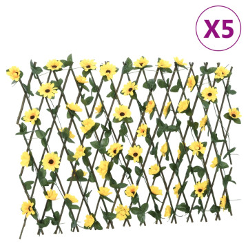 5 db sárga bővíthető műborostyánrács 180x60 cm - utánvéttel vagy ingyenes szállítással