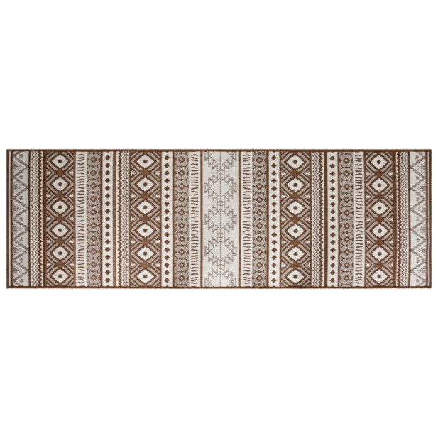 Barna és fehér megfordítható kültéri szőnyeg 80x250 cm - utánvéttel vagy ingyenes szállítással