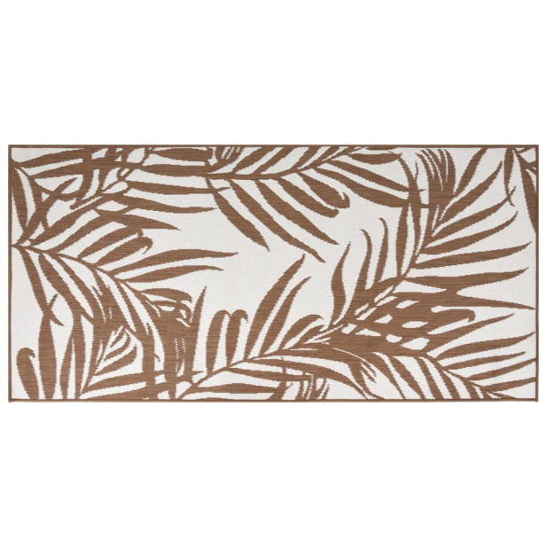 Barna és fehér megfordítható kültéri szőnyeg 80 x 150 cm - utánvéttel vagy ingyenes szállítással