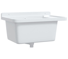 Fehér gyanta falra szerelhető mosdókagyló 60 x 40 x 28 cm - utánvéttel vagy ingyenes szállítással