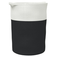 Fekete-fehér pamut tárolókosár Ø49 x 65 cm - utánvéttel vagy ingyenes szállítással