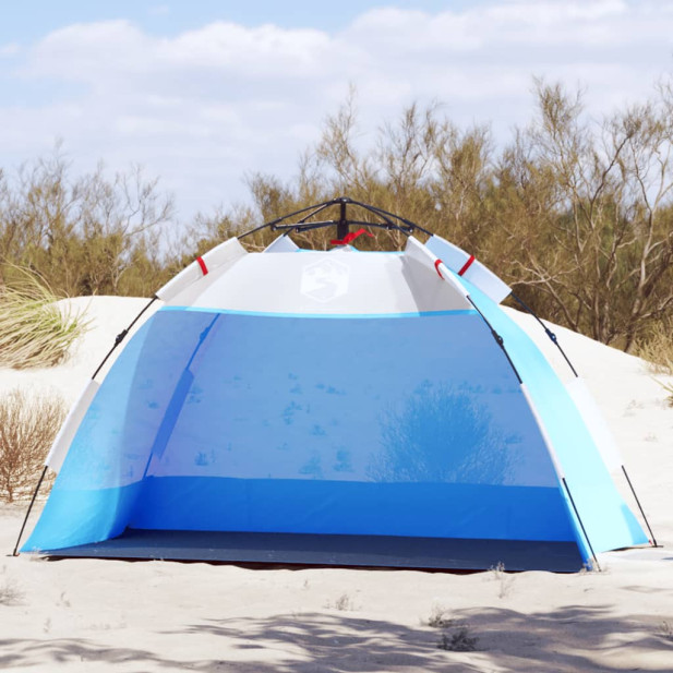 2 személyes azúrkék vízálló gyorskioldó strandsátor - utánvéttel vagy ingyenes szállítással