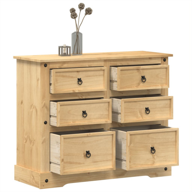 Corona tömör fenyőfa komód 110x43x91 cm - utánvéttel vagy ingyenes szállítással