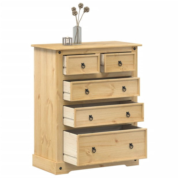 Corona tömör fenyőfa komód 92x48x114 cm - utánvéttel vagy ingyenes szállítással