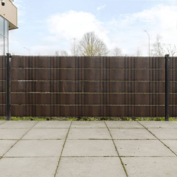 5 db barna és fekete polyrattan erkélyparaván 255 x 19 cm - utánvéttel vagy ingyenes szállítással