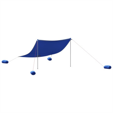 Kék strandnapernyő homokrögzítőkkel 304x300 cm - utánvéttel vagy ingyenes szállítással