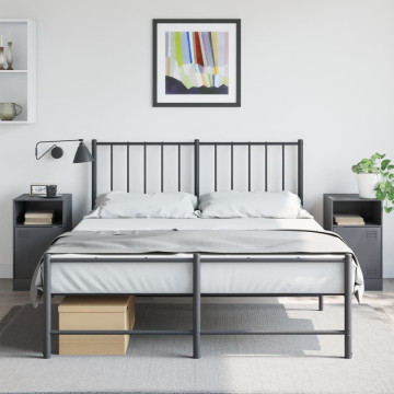 2 db antracitszürke acél éjjeliszekrény 34,5x39x62 cm - utánvéttel vagy ingyenes szállítással