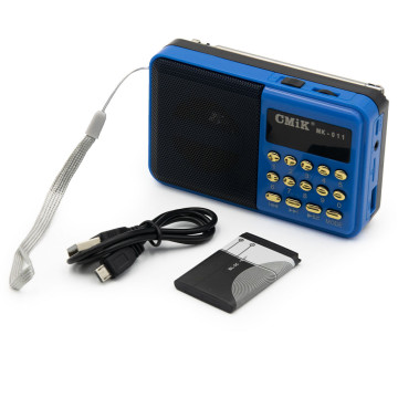 Akkumulátoros mini vezeték nélküli FM rádió (MK-011)